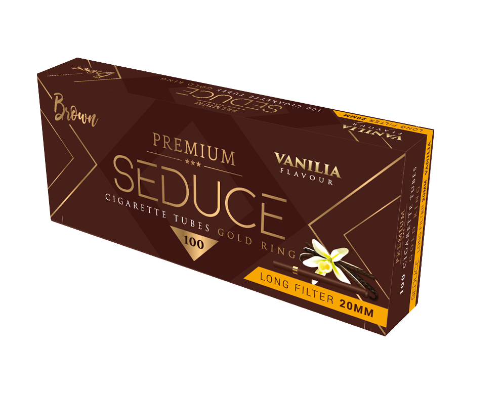 Premium cigarette filter tubes with vanilla flavour, crystal system, empty tubes with aroma of vanilla. ready to make your own cigarette.